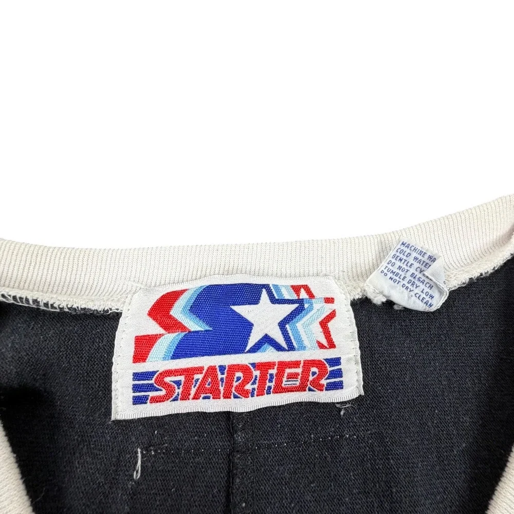 90s Starter Philadelphia Flyers Cotton Jersey Mens L White NHL Grid Long Sleeve